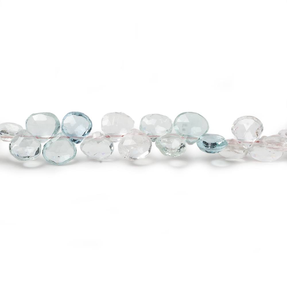 4x4-5x5mm White & Blue Beryl faceted heart beads 16 inch 160 pieces A - Beadsofcambay.com