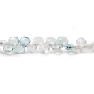 4x4-5x5mm White & Blue Beryl faceted heart beads 16 inch 160 pieces A - Beadsofcambay.com