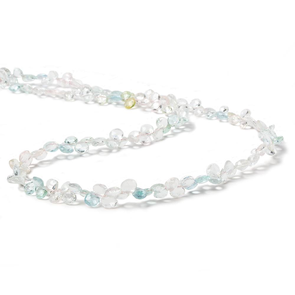 4x4-5x5mm White & Blue Beryl faceted heart beads 16 inch 160 pieces A - Beadsofcambay.com