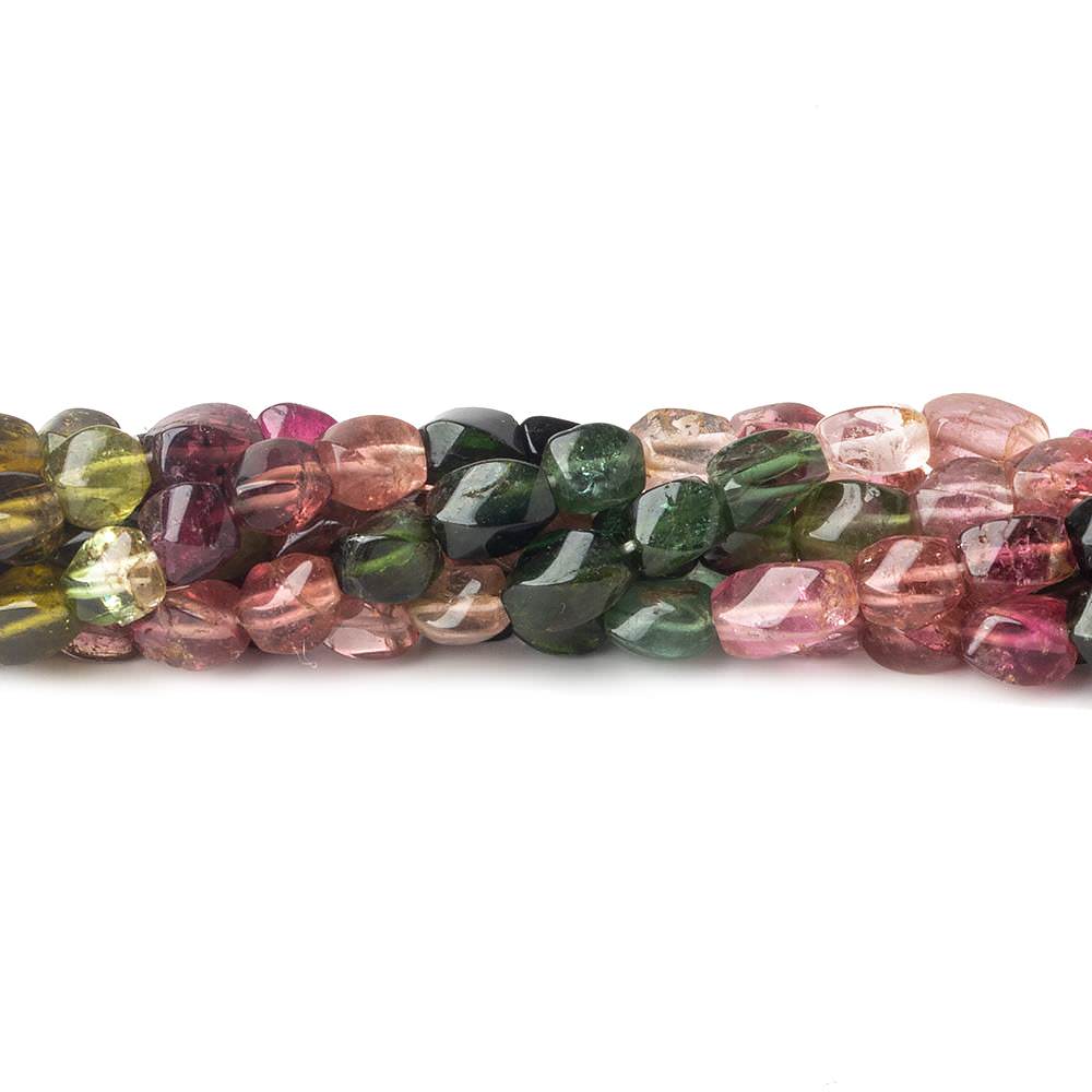 4x4-7x5mm Multi Color Tourmaline faceted Twists 16 inch 65 beads A - Beadsofcambay.com