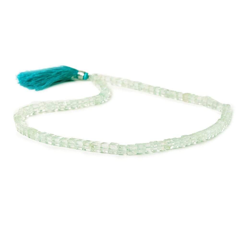 4x4mm Aquamarine Plain Cubes 16 inch 88 beads A - Beadsofcambay.com