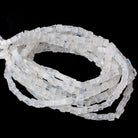 4x4mm Rainbow Moonstone Plain Cube Beads 14 inch 106 pcs - Beadsofcambay.com