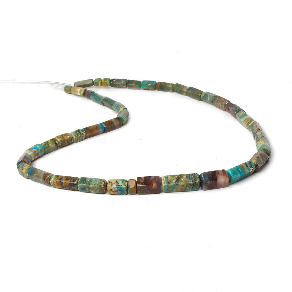 4x5-5x17mm Blue Peruvian Opal plain hexagonal beads 18 inch 43 pieces - Beadsofcambay.com