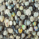 4x5-8x6mm Australian Opal plain nugget Black Gold on Silver .925n Chain by the foot 28 beads per - Beadsofcambay.com