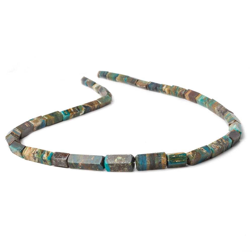4x7-8x19mm Blue Peruvian Opal plain hexagonal beads 18 inch 38 pieces - Beadsofcambay.com