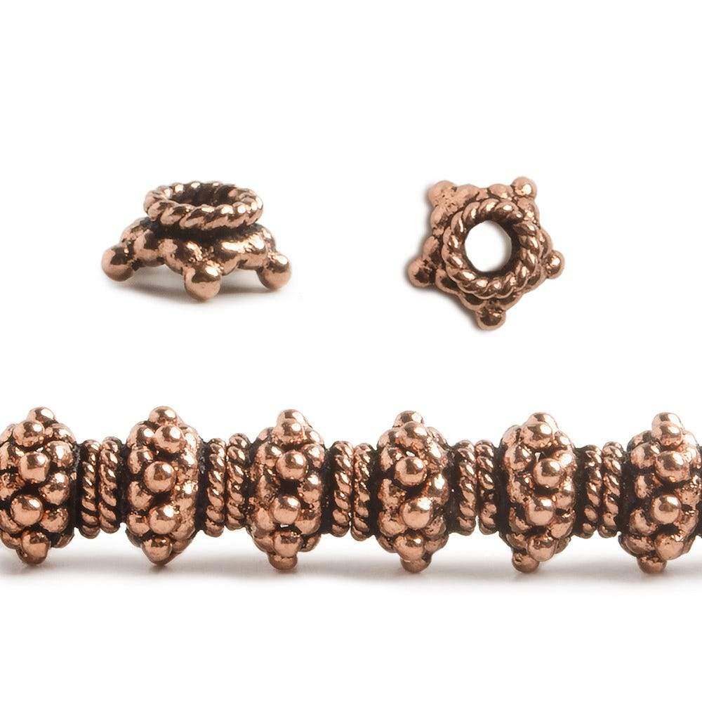 4x7mm Copper Bead Cap 8 inch 65 pcs - Beadsofcambay.com