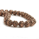 4x7x7mm Antiqued Copper Bead Cap with Bali Miligrain Design 8 inch 54 pcs - Beadsofcambay.com