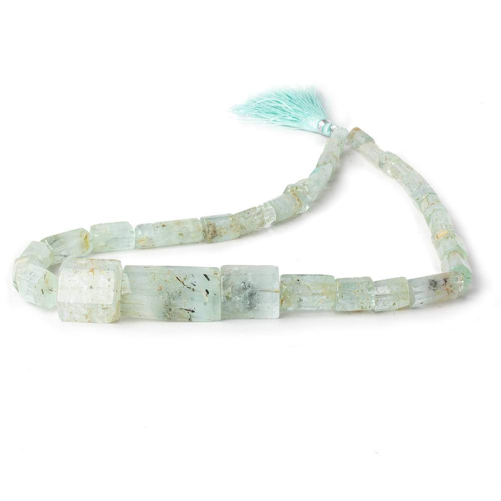4x8-26x13mm Aquamarine Straight Drilled Natural Crystals 16 inch 33 beads - Beadsofcambay.com