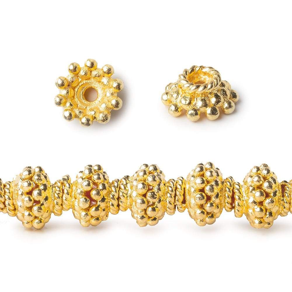 4x8mm 22kt Gold Plated Copper Bead Cap - Beadsofcambay.com