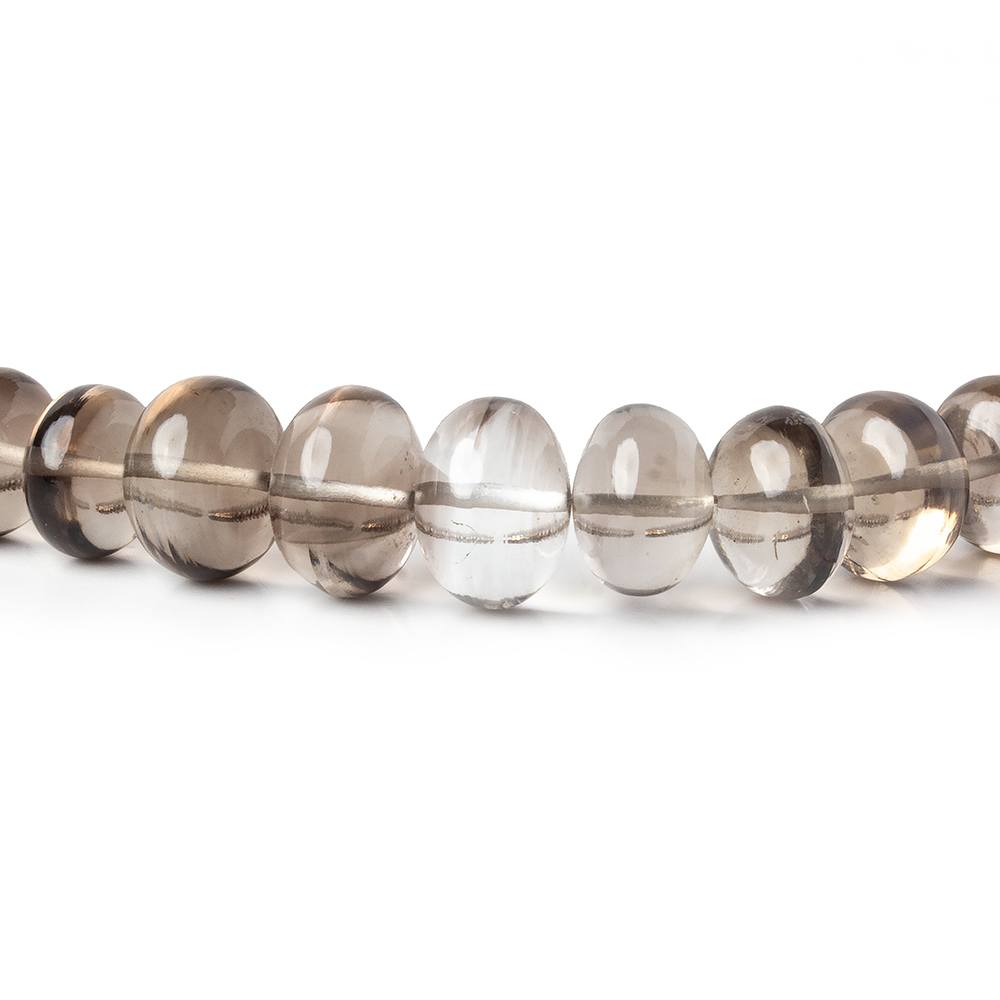 5-10.5mm Smoky plain rondelle beads 16 inch 80 pieces - Beadsofcambay.com