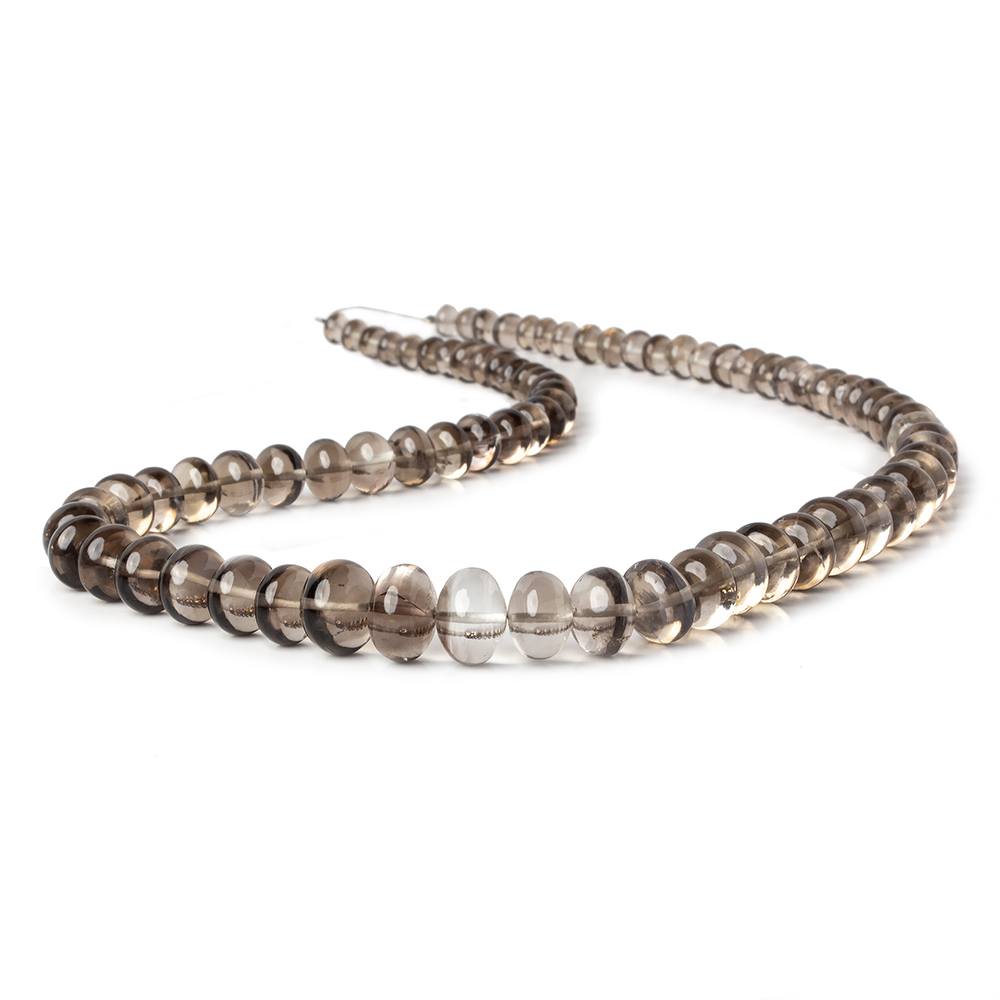 5-10.5mm Smoky plain rondelle beads 16 inch 80 pieces - Beadsofcambay.com