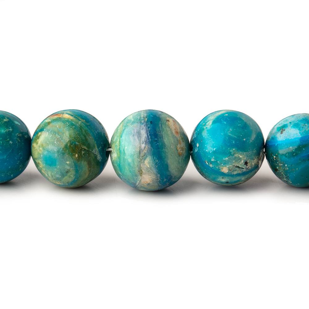 5-10mm Blue Peruvian Opalina Plain Round Beads 18 inch 60 pieces 1mm Hole - Beadsofcambay.com