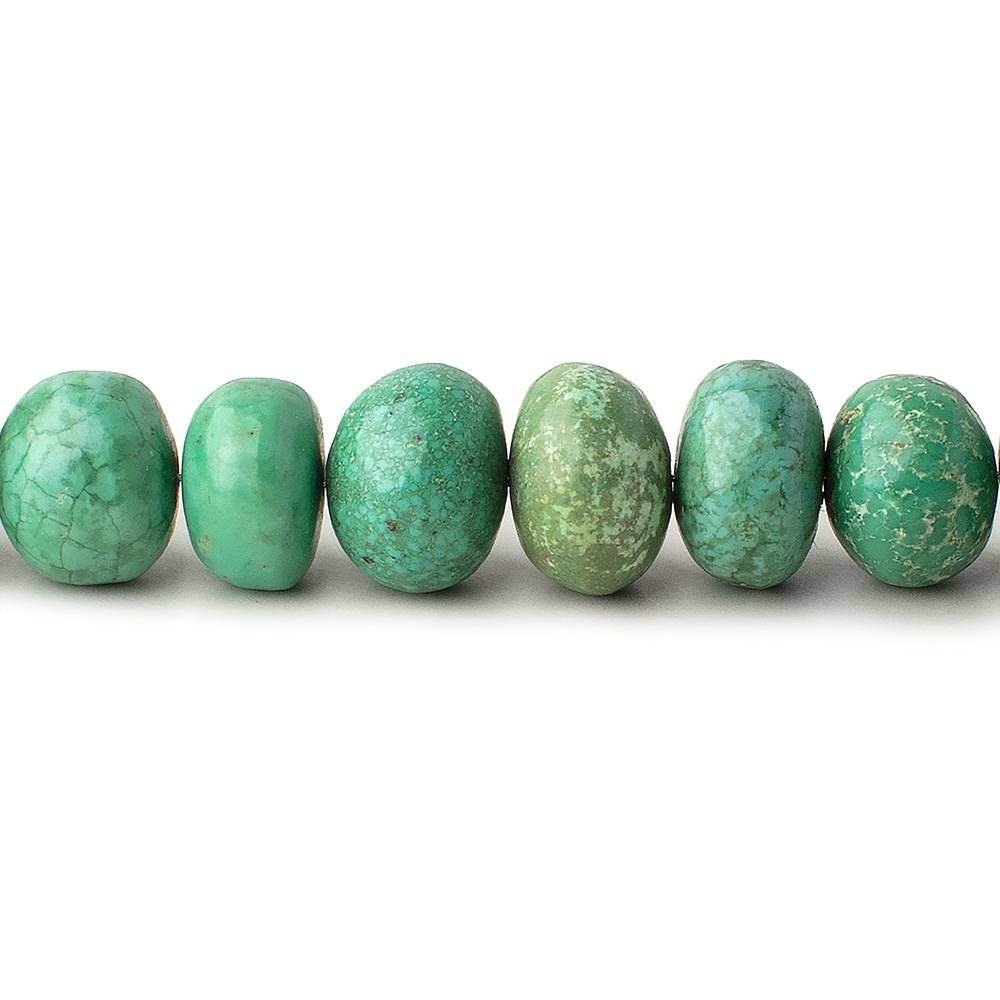 5-10mm Green Turquoise plain rondelle beads 18 inch 96 pieces - Beadsofcambay.com