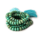 5-10mm Green Turquoise plain rondelle beads 18 inch 96 pieces - Beadsofcambay.com