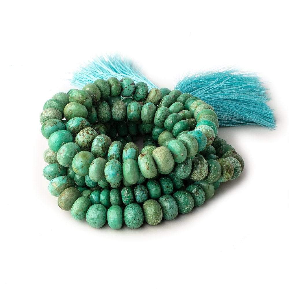 5-10mm Green Turquoise plain rondelle beads 18 inch 96 pieces - Beadsofcambay.com