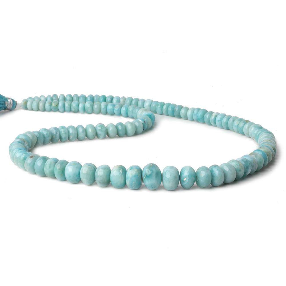 5-10mm Larimar plain rondelle beads 18 inch 105 pieces AAA - Beadsofcambay.com