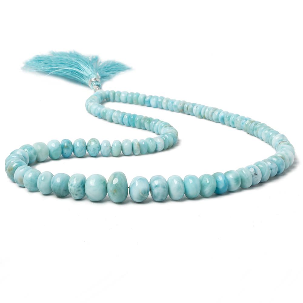 5-10mm Larimar plain rondelle beads 18 inch 99 pieces AA - Beadsofcambay.com