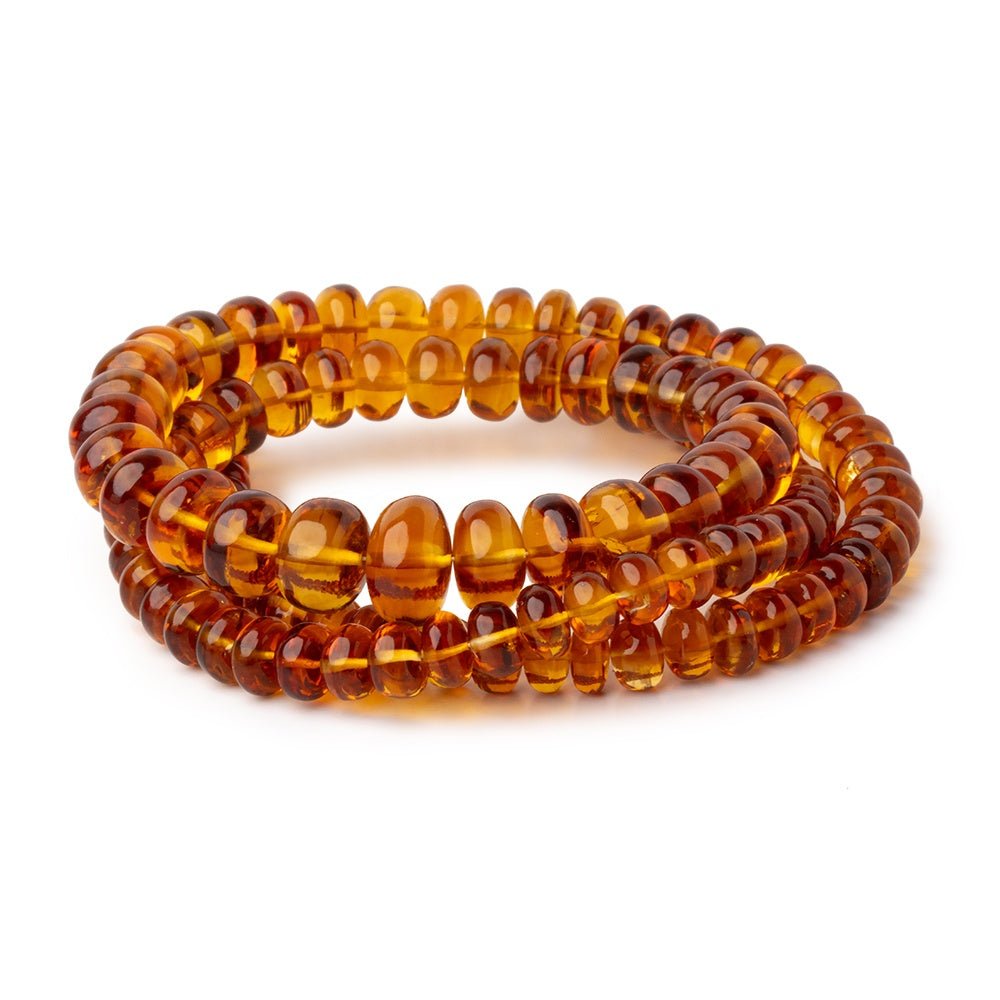 5-10mm Madeira Citrine Plain Rondelle Beads 18 inch 115 pieces AAA - Beadsofcambay.com