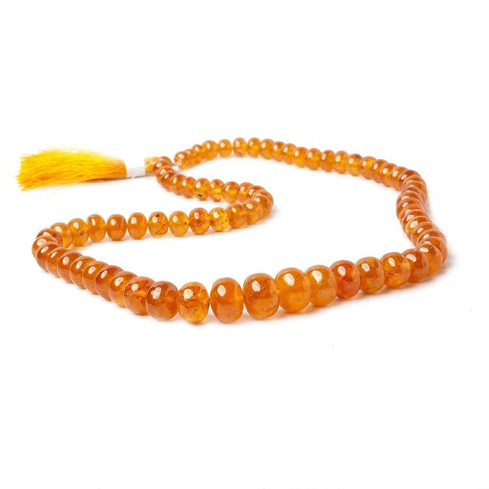5-10mm Mandarin Garnet Plain Rondelle Beads 16 inch 76 pieces - Beadsofcambay.com