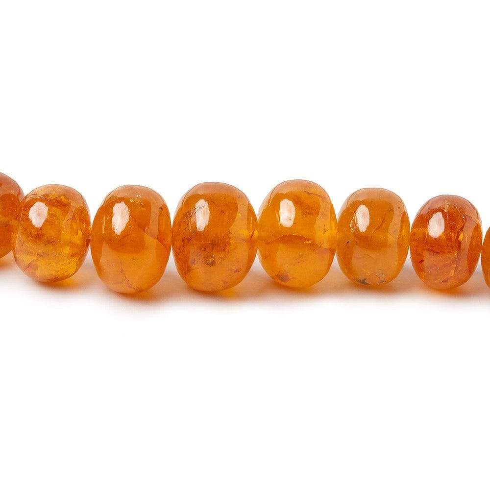 5-10mm Mandarin Garnet Plain Rondelle Beads 16 inch 76 pieces - Beadsofcambay.com