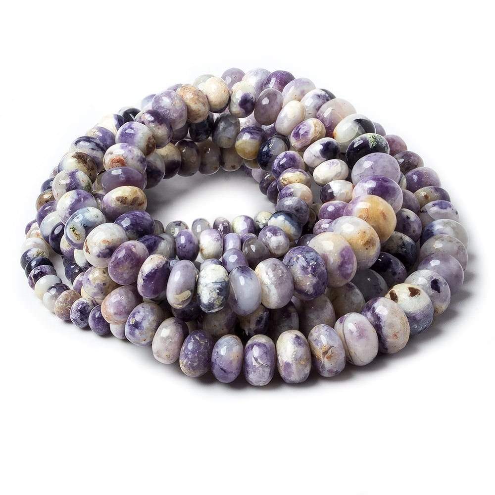 5 - 10mm Morado Purple Opal Plain Rondelle Beads 18 inch 115 pieces - Beadsofcambay.com