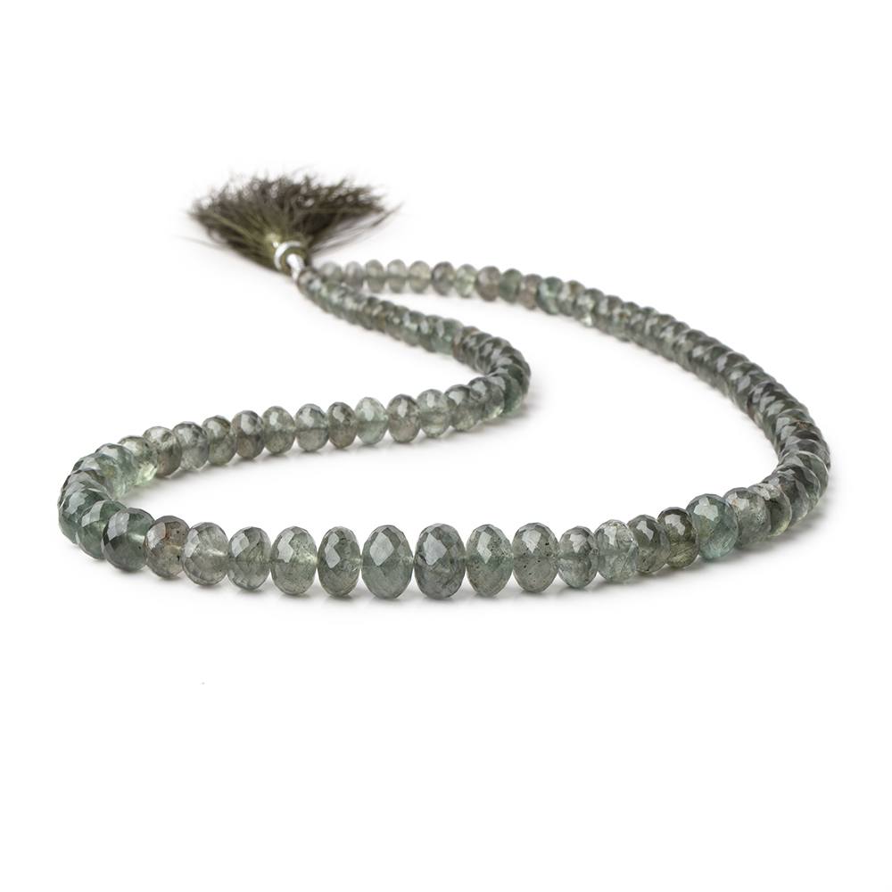 5-10mm Moss Aquamarine Faceted Rondelle Beads 16 inch 87 pieces - Beadsofcambay.com