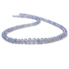 5-10mm Namibian Blue Chalcedony faceted rondelles 19 inch 112 beads AA - Beadsofcambay.com