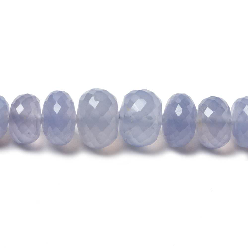 5-10mm Namibian Blue Chalcedony faceted rondelles 19 inch 112 beads AA - Beadsofcambay.com