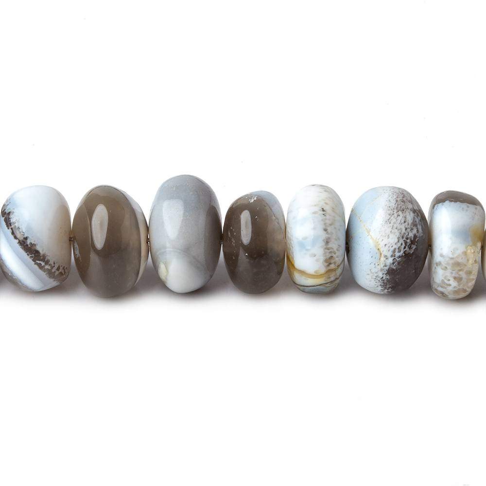 5-10mm Owyhee Blue Opal Plain Rondelles 16 inch 83 beads A - Beadsofcambay.com