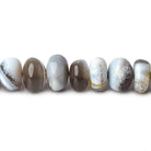 5-10mm Owyhee Blue Opal Plain Rondelles 16 inch 83 beads A - Beadsofcambay.com