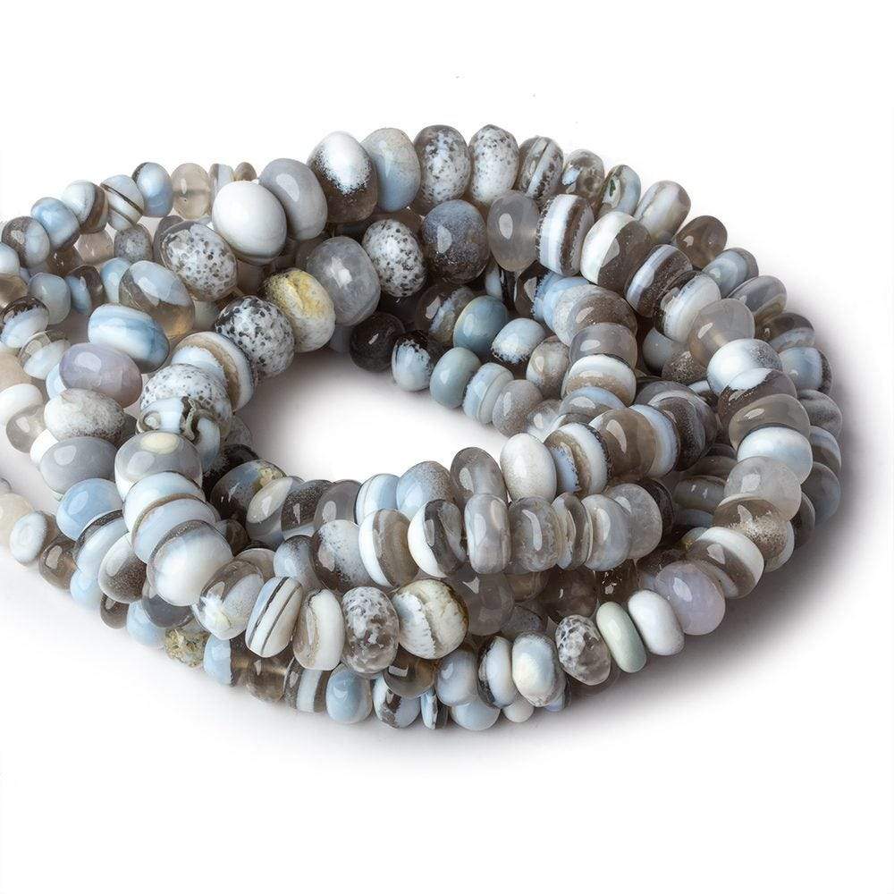 5-10mm Owyhee Blue Opal Plain Rondelles 16 inch 83 beads A - Beadsofcambay.com