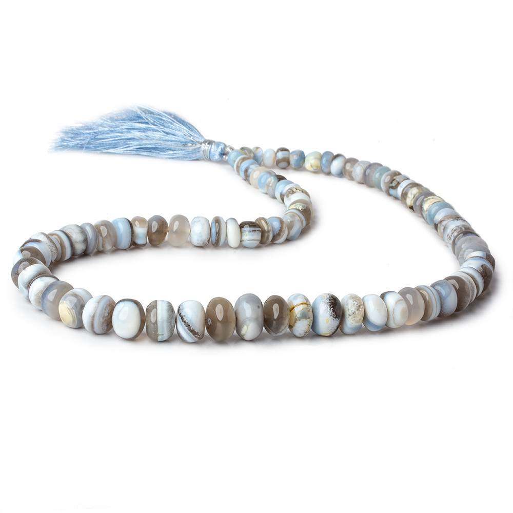 5-10mm Owyhee Blue Opal Plain Rondelles 16 inch 83 beads A - Beadsofcambay.com
