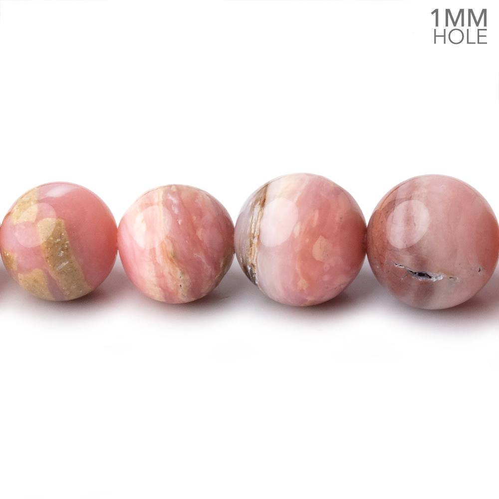 5-10mm Pink Peruvian Opal Plain Round Beads 20 inch 69 pieces AA 1mm Hole - Beadsofcambay.com
