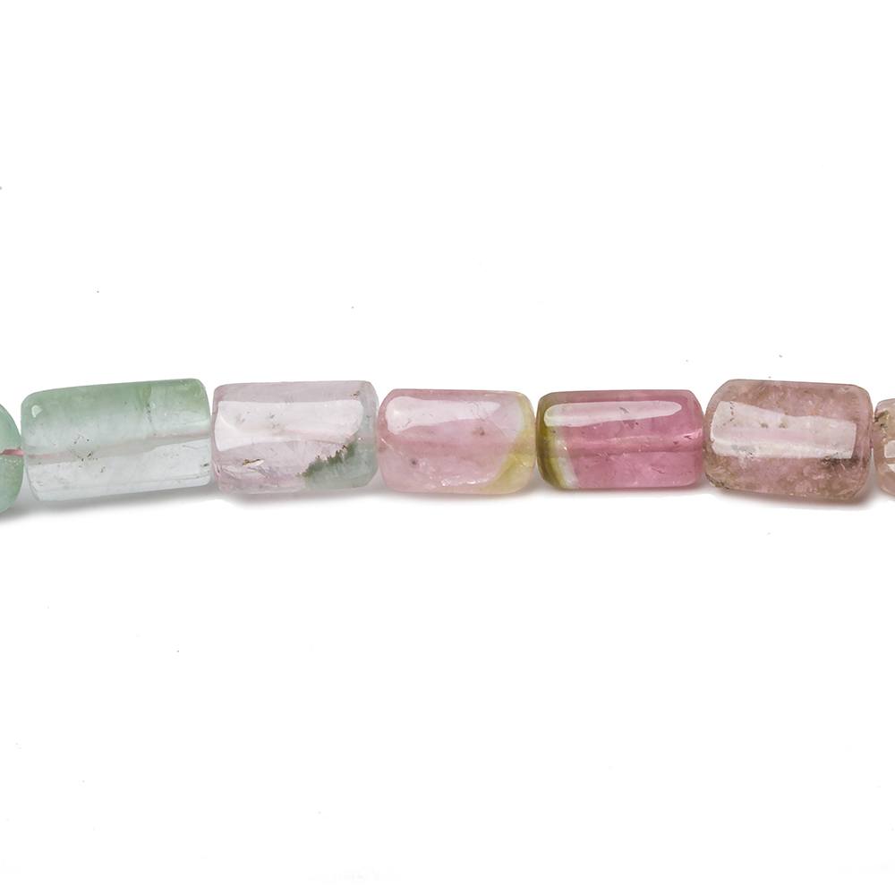 5-10mm Polychromatic Tourmaline Natural Crystal Tube Beads 16 inch 45 pieces - Beadsofcambay.com