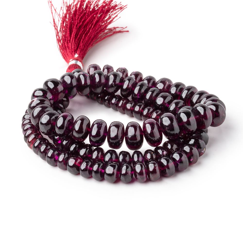5-10mm Rhodolite Garnet Plain Rondelle Beads 18 inch 100 pieces AA - Beadsofcambay.com