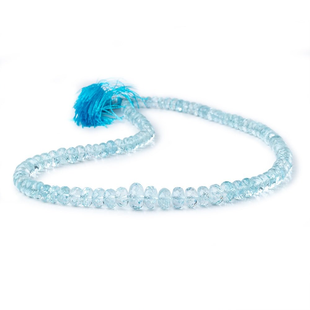 5-10mm Sky Blue Topaz Faceted Rondelle Beads 16 inch 100 pieces AAA - Beadsofcambay.com