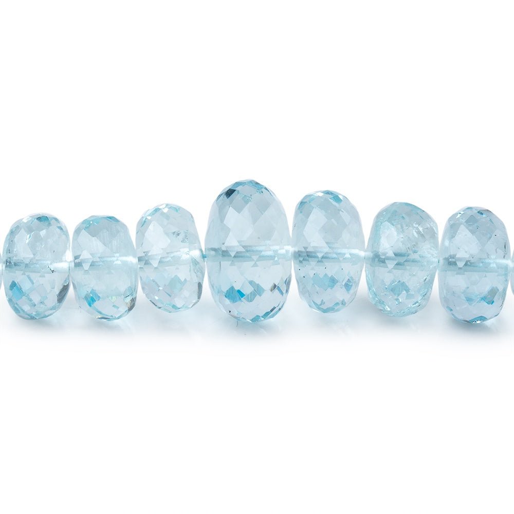5-10mm Sky Blue Topaz Faceted Rondelle Beads 16 inch 100 pieces AAA - Beadsofcambay.com
