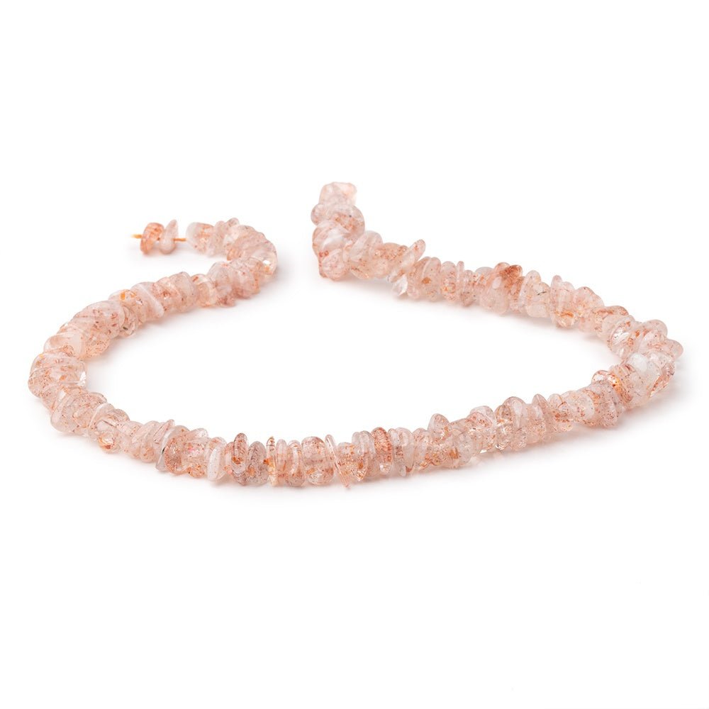5-10mm Sunstone Plain Chip Beads 16.5 inch 139 pieces - Beadsofcambay.com