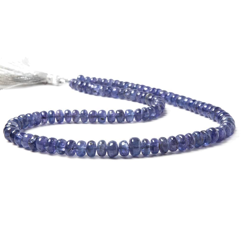 5 - 10mm Tanzanite Plain Rondelle Beads 18 inch 110 pieces - Beadsofcambay.com