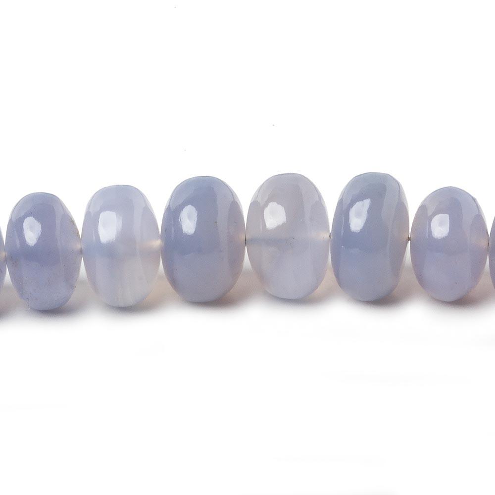 5-10mm Turkish Blue Chalcedony plain rondelle beads 16 inch 93 pieces AA - Beadsofcambay.com