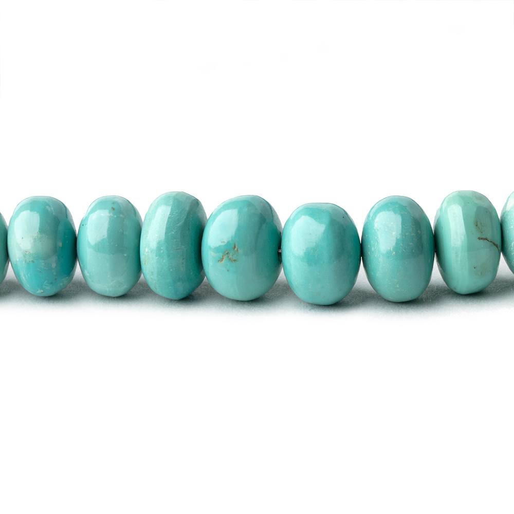 5-10mm Turquoise plain rondelle beads 18 inch 90 pieces - Beadsofcambay.com
