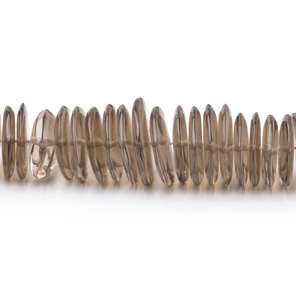 5-11.5mm Smoky Quartz German Cut Plain Rondelles 16 inch 230 Beads - Beadsofcambay.com