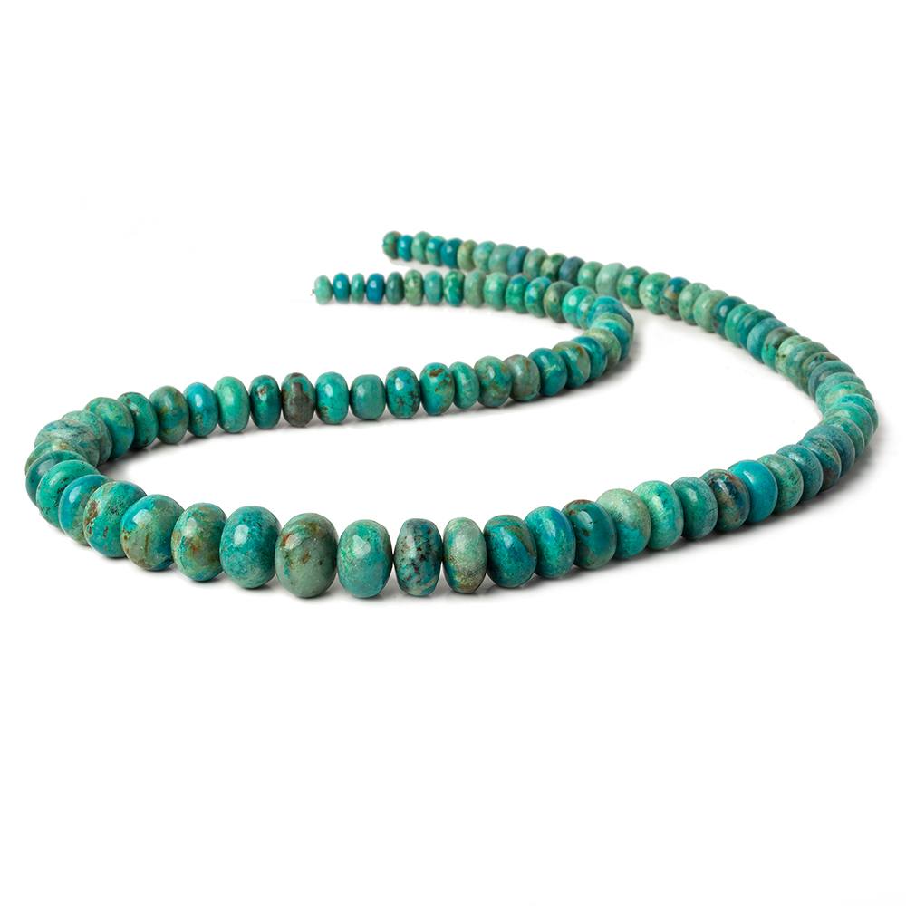 5-11mm Chrysocolla plain rondelle beads 18 inches 96 pieces A - Beadsofcambay.com