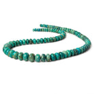 5-11mm Chrysocolla plain rondelle beads 18 inches 96 pieces A - Beadsofcambay.com