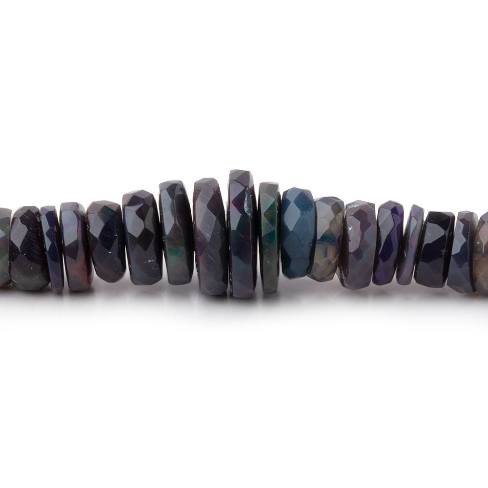 5-11mm Ethiopian Wollo Black Opal Faceted Heshi Beads 14 inch 190 pieces AA - Beadsofcambay.com