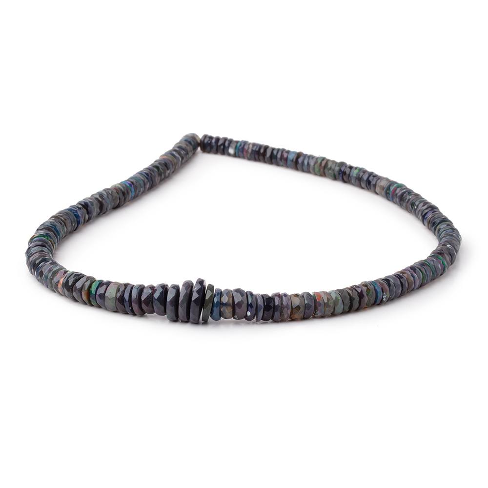 5-11mm Ethiopian Wollo Black Opal Faceted Heshi Beads 14 inch 190 pieces AA - Beadsofcambay.com