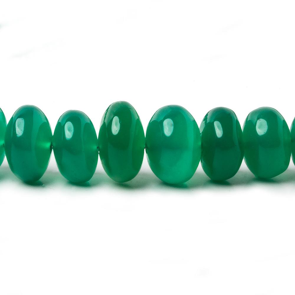 5-11mm Green Onyx Plain Rondelle Beads 16 inch 70 pieces - Beadsofcambay.com