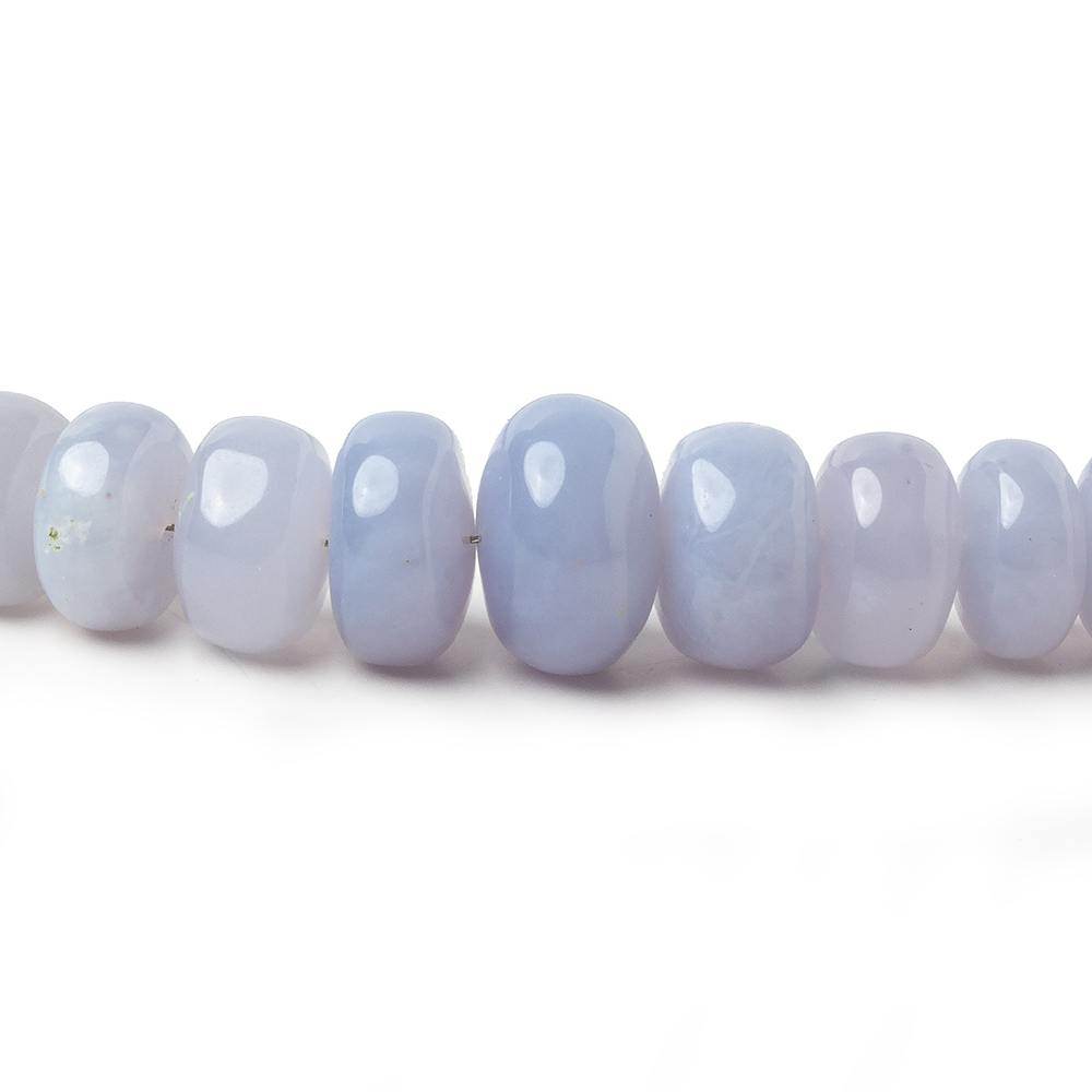 5-11mm Natural Blue Chalcedony Plain Rondelle Beads 14 inch 76 pieces - Beadsofcambay.com