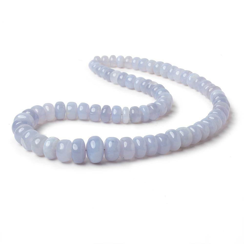 5-11mm Natural Blue Chalcedony Plain Rondelle Beads 14 inch 76 pieces - Beadsofcambay.com