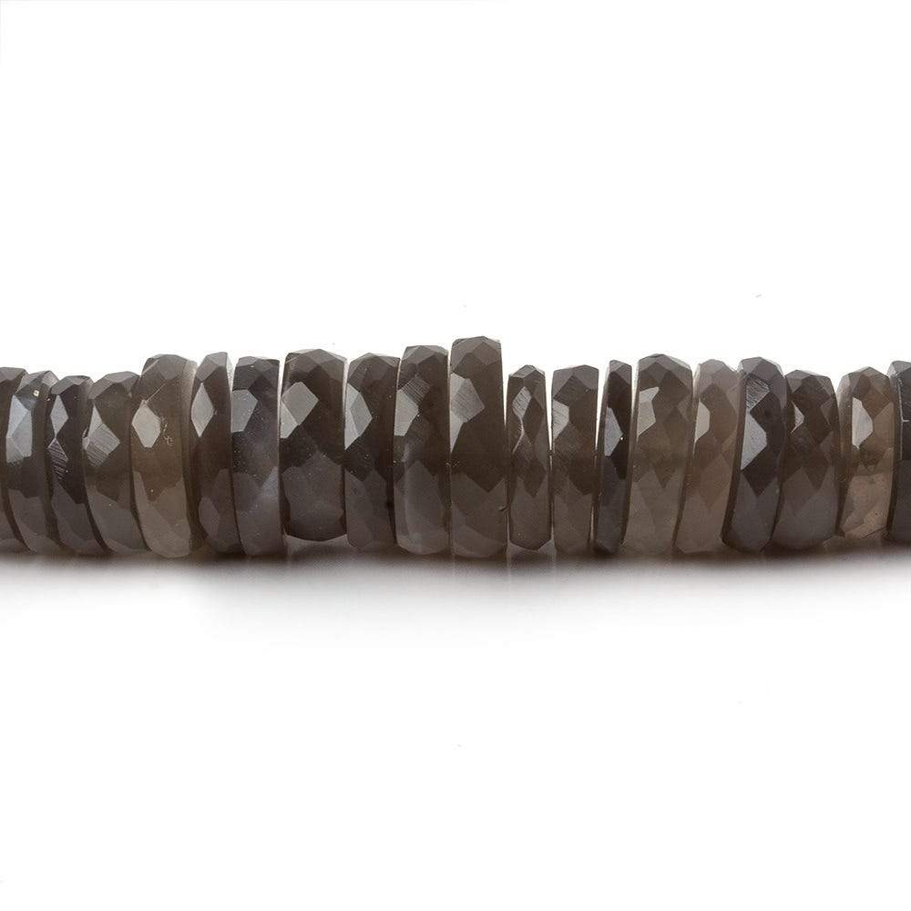 5-11mm Platinum Grey Moonstone faceted Heshi 16 inch 145 beads AA - Beadsofcambay.com
